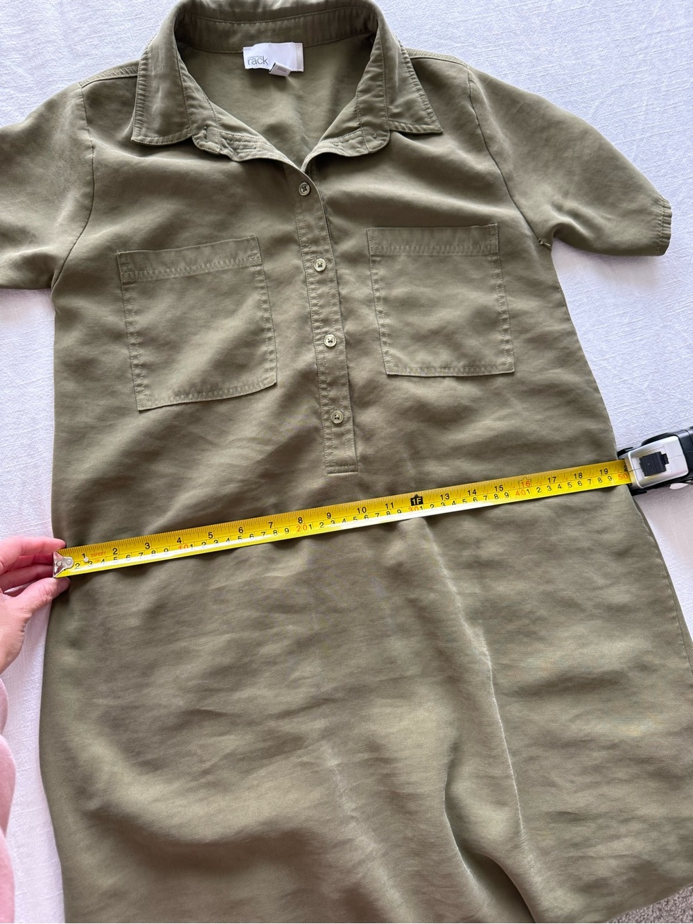 NORDSTROM RACK Olive Short Sleeve Shirt Dress - Picture 4 of 4